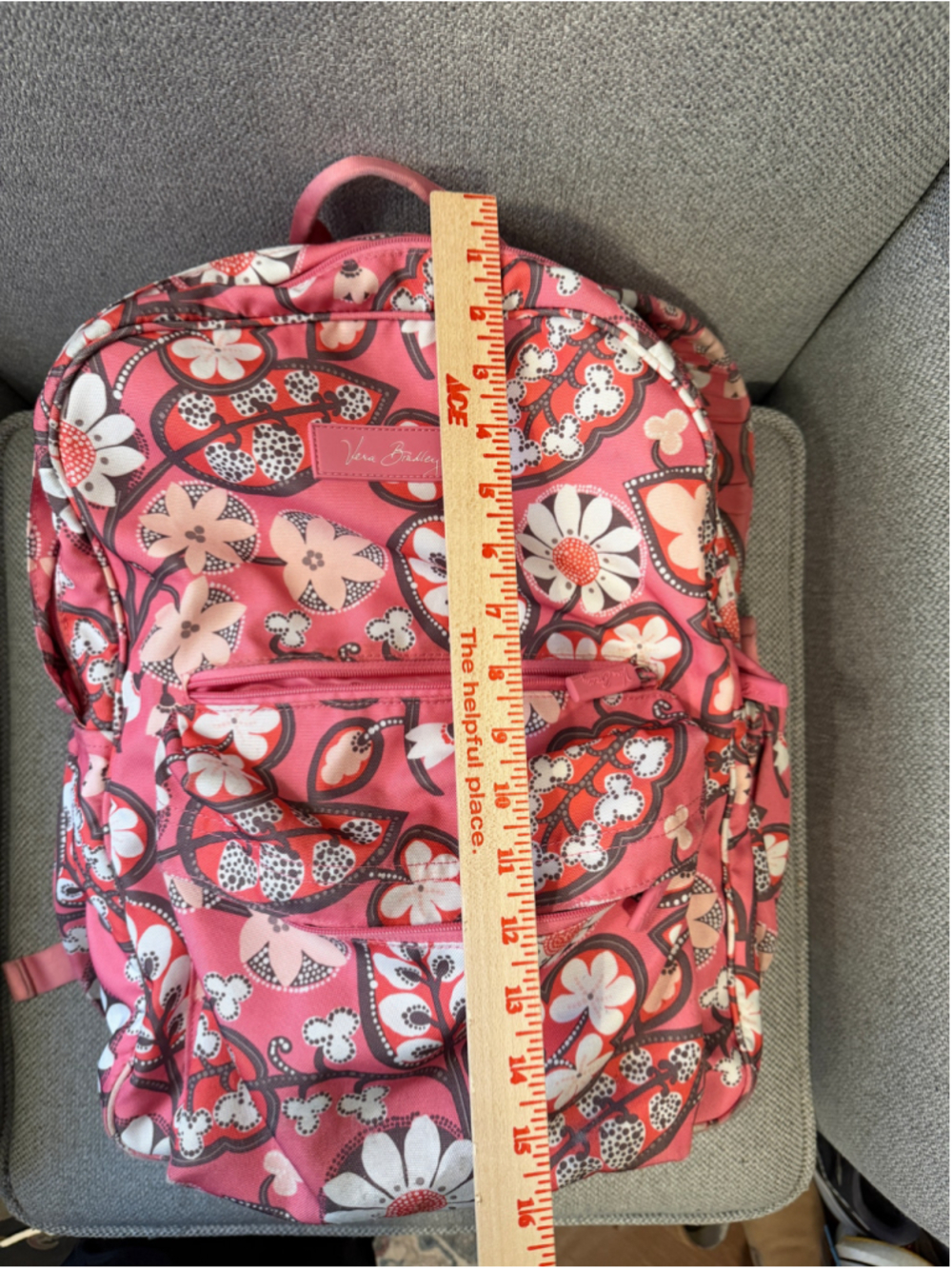 Women's Vera Bradley Backpack One Size Pink White Floral Pattern - Picture 3 of 11